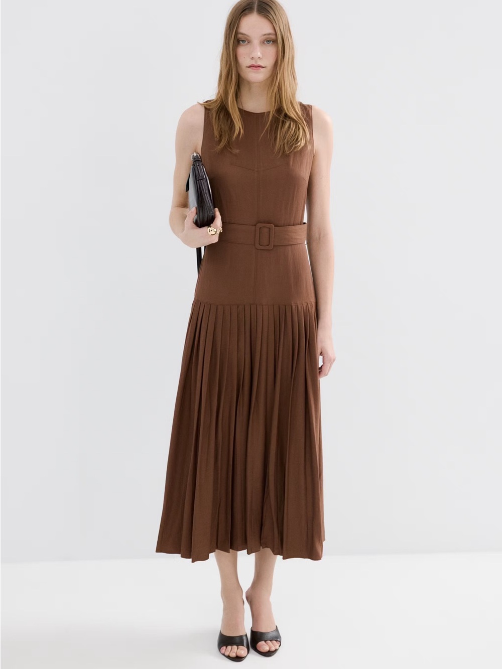 NWT (size 4) MANGO PLEATED A-LINE DRESS